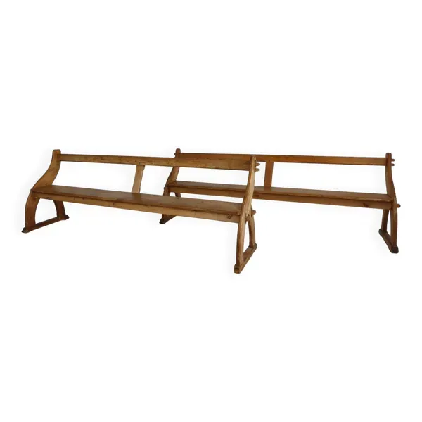 Bancs d'école victoriens en pin rigide – vers 1900, Angleterre