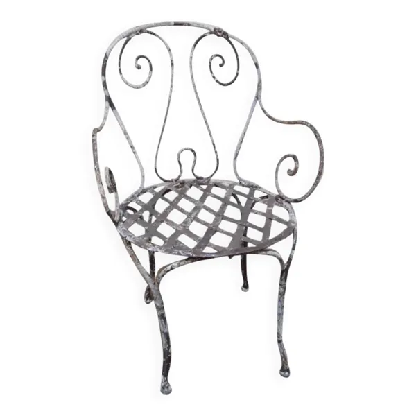 Fauteuil de jardin XIX° en fer forgé