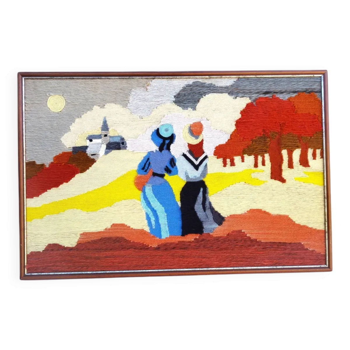 Tableau vintage fil de laine