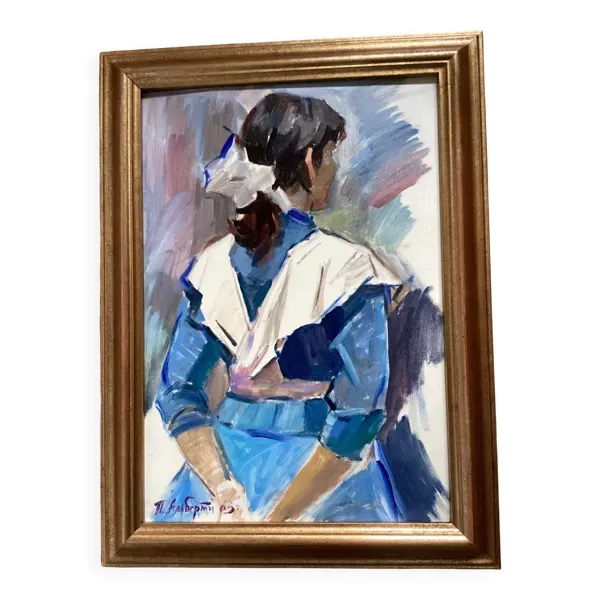 Tableau Huile sur toile signé dimension : hauteur -57cm- largeur -41 cm-