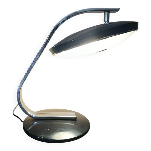 FASE 520C – Lampe design vintage espagnole – Années 70 – Noir & chrome