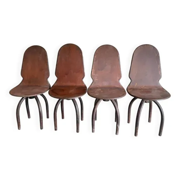4 chaises industrielles vintage
