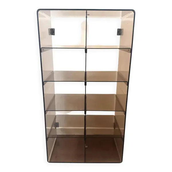 Bibliothèque en plexiglas fumé Michel Dumas