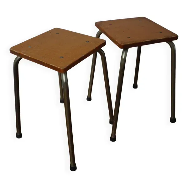 Lot de 2 tabourets industriel vintage