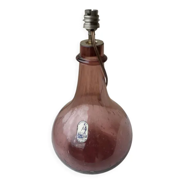 Pied de lampe en verre bullé
