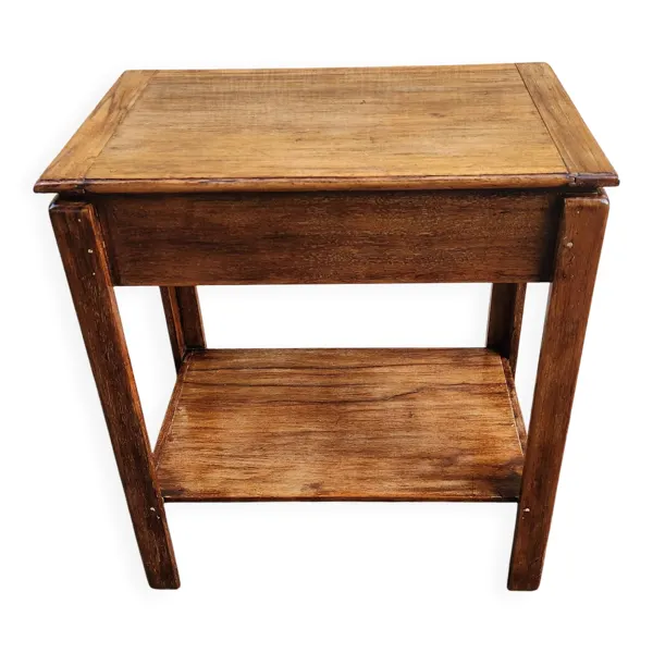 Jolie table de chevet coiffeuse vintage en bois avec miroir