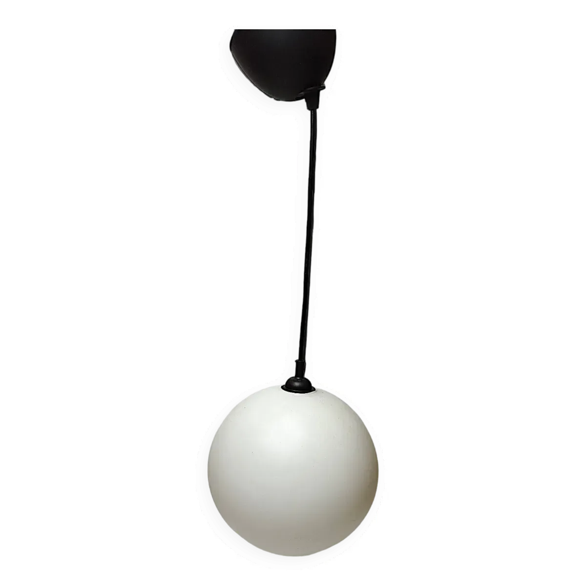 Suspension boule en opaline blanche vintage