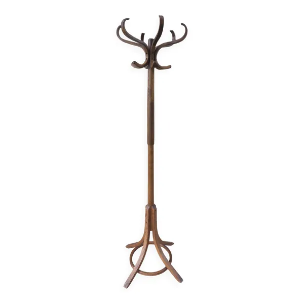 Portemanteau perroquet bois massif, style baumann