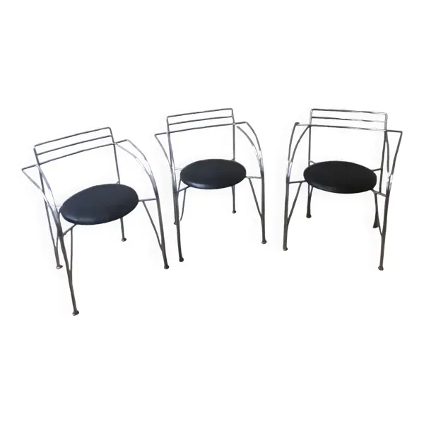 3 fauteuils Lune d'Argent
