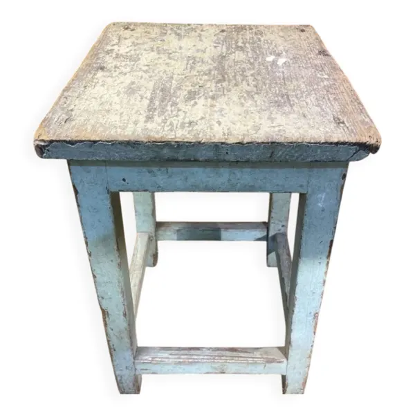 Tabouret porte plante bois patiné déco loft atelier campagne chic