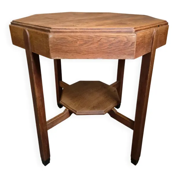 Table d'appoint ancienne en chêne   École d'Amsterdam   Art déco   Vers 1925–1935