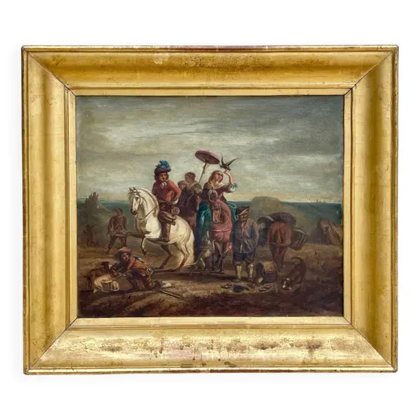 Attr. à carel van falens - scène de chasse, école flamande