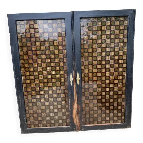 Portes de placard double en bois et verre