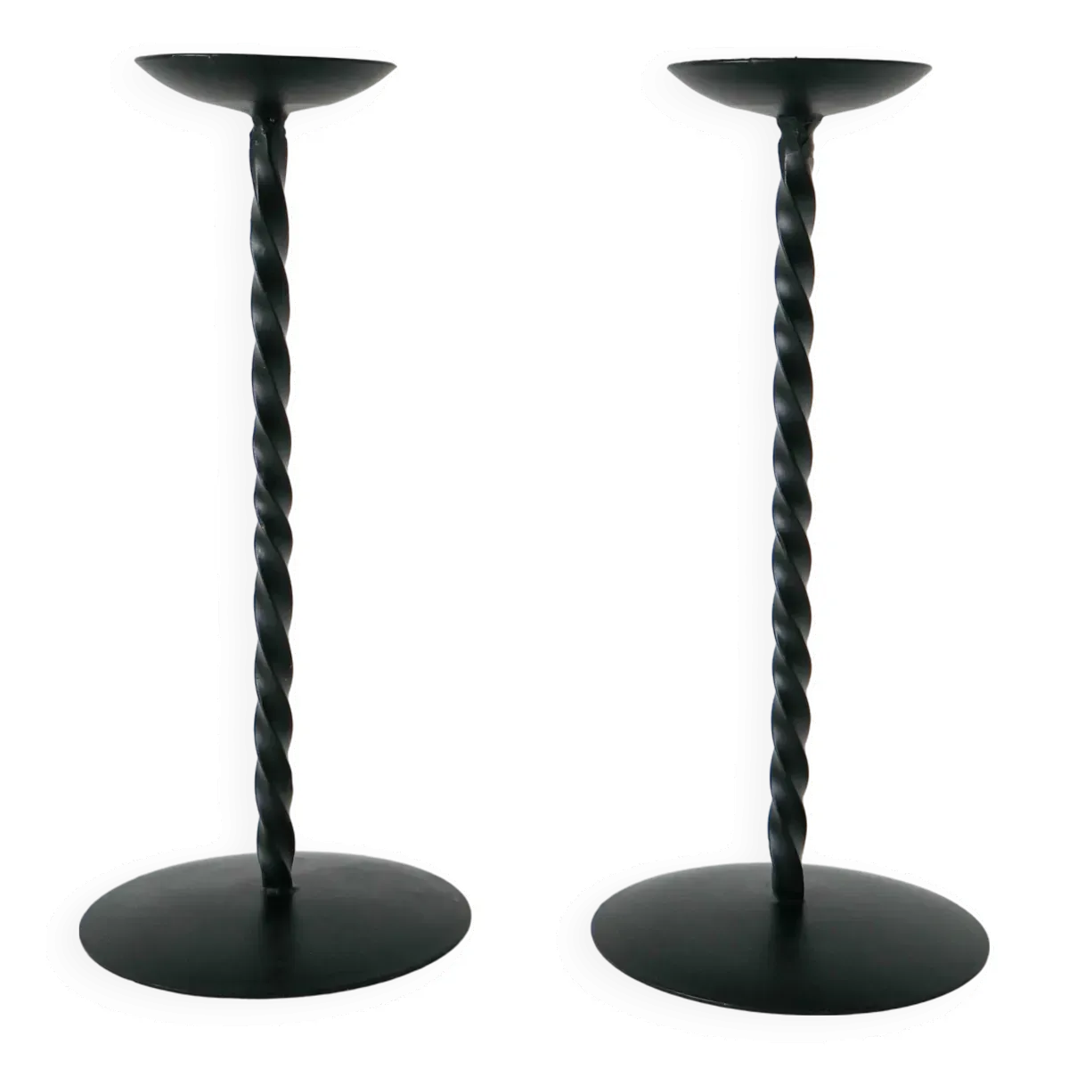 Paire de bougeoirs en fer forgé, Brutaliste, 1970