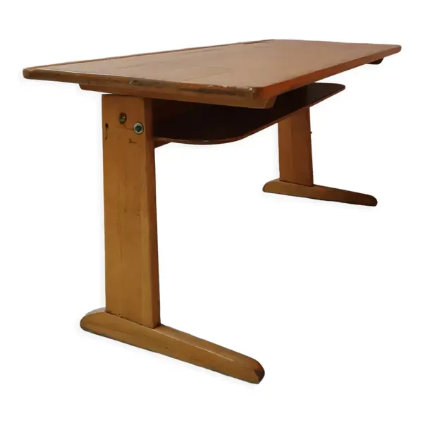 Bureau d'ecole Casala vintage 1960 avec emplacement encrier