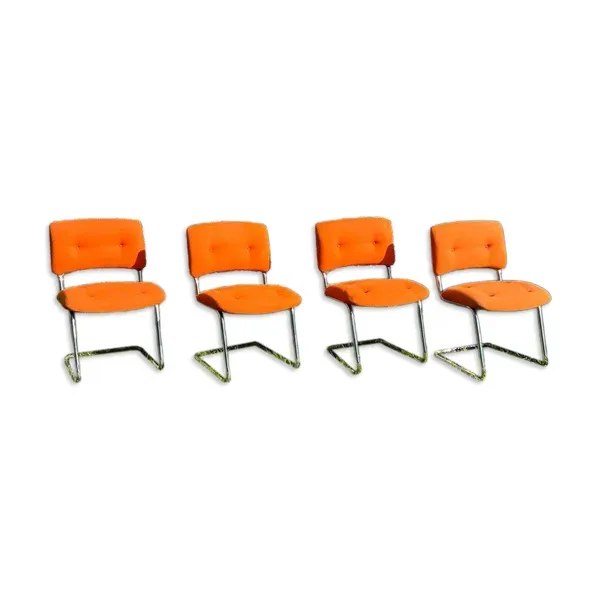 Lot de chaises - fauteuils Strafor Steelcase - orange