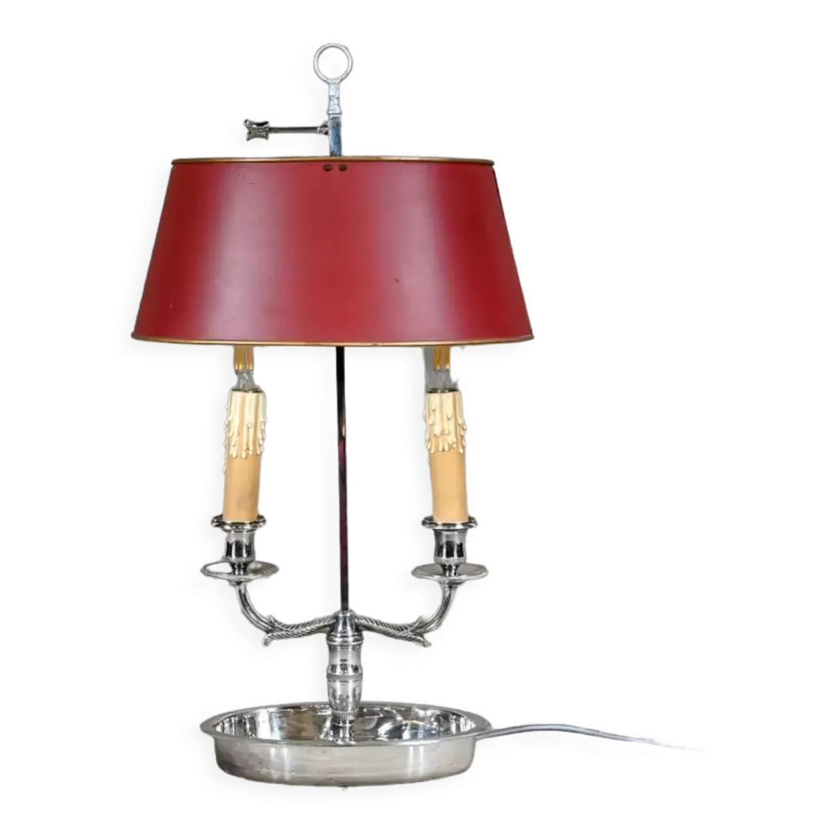 Lampe bouillotte en métal argenté – début XXe