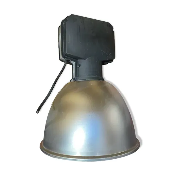 Suspension Ancienne Industrielle Metal Gris Avec Variateur Vintage