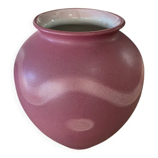 Vase boule West Germany 650-21 scheurich Rose poudré vintage 70s