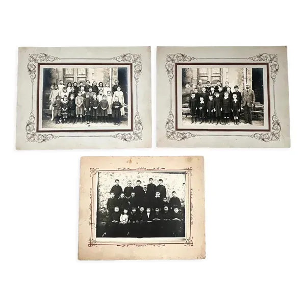 3 photos de classe début XXe