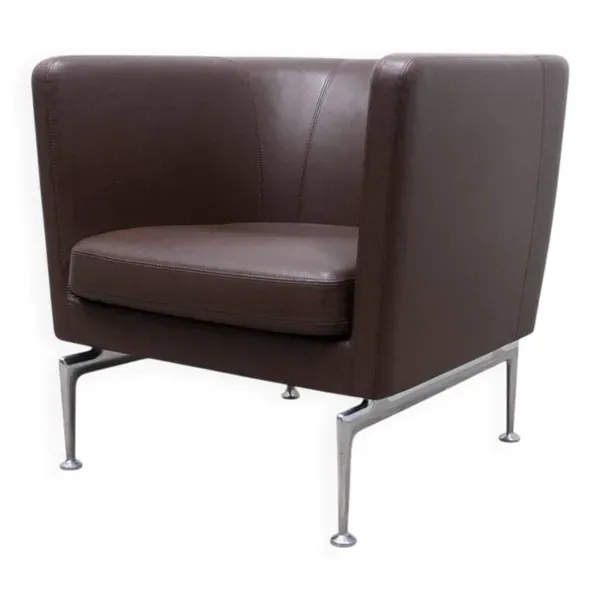 Fauteuil en cuir Vitra Suita Club Armchair Marron