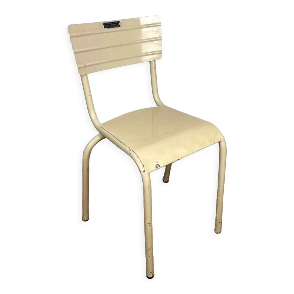 Chaise d'infirmerie scolaire métal peint années 50