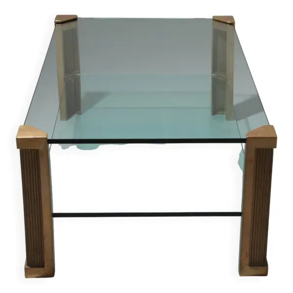 Table de salon en laiton Peter Ghyzcy modèle T14D 1970 Design hollandais