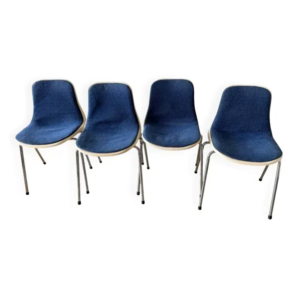 Suite de 4 chaises vintage Cojar – Design Fermigier – Mobilier Nationa