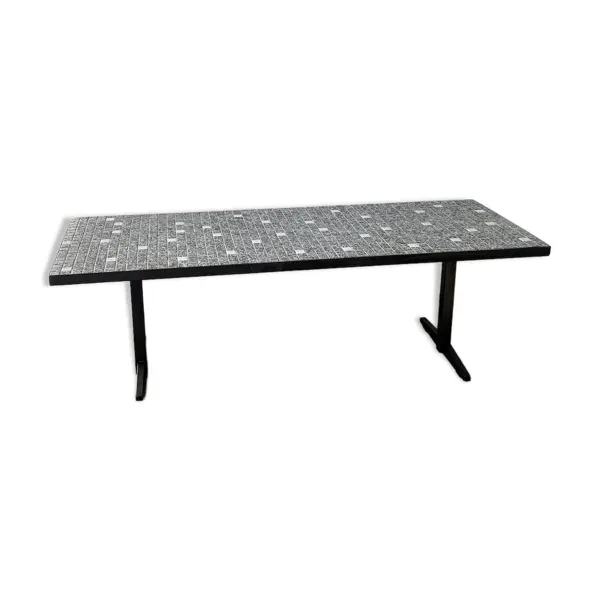 Table basse moderniste mosaïque céramique, Lilienthal, années 60