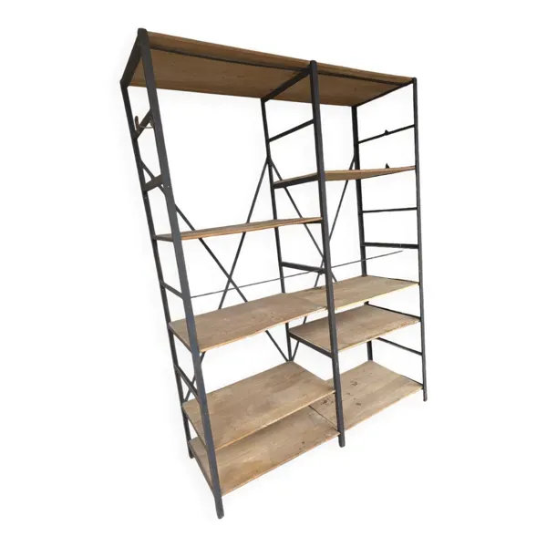 Étagère Industrielle en fer et bois