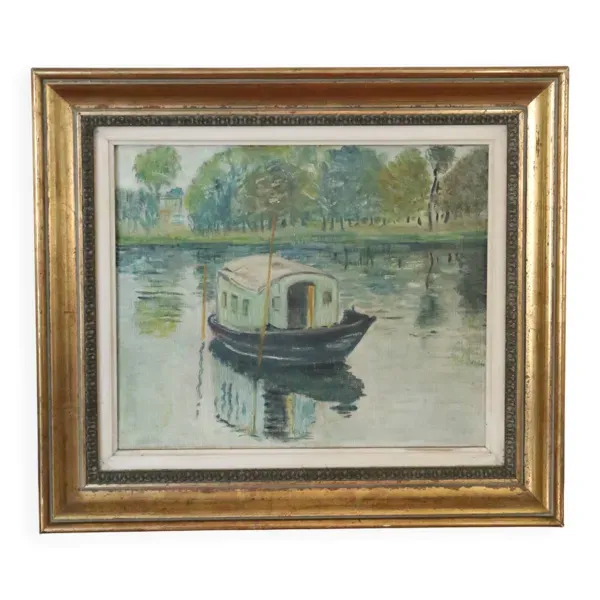 Peinture huile sur toile, travail d'étude selon Monet