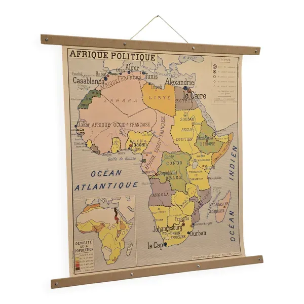 Carte de géographie ancienne carte decole 1960