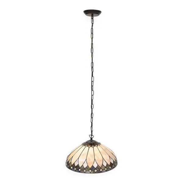 Lampe à suspension Tiffany beige