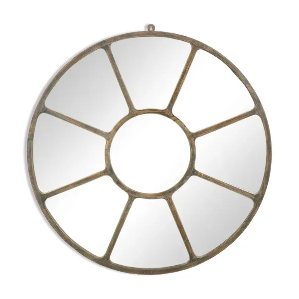 Miroir industriel rond en métal (100cm x 3cm)