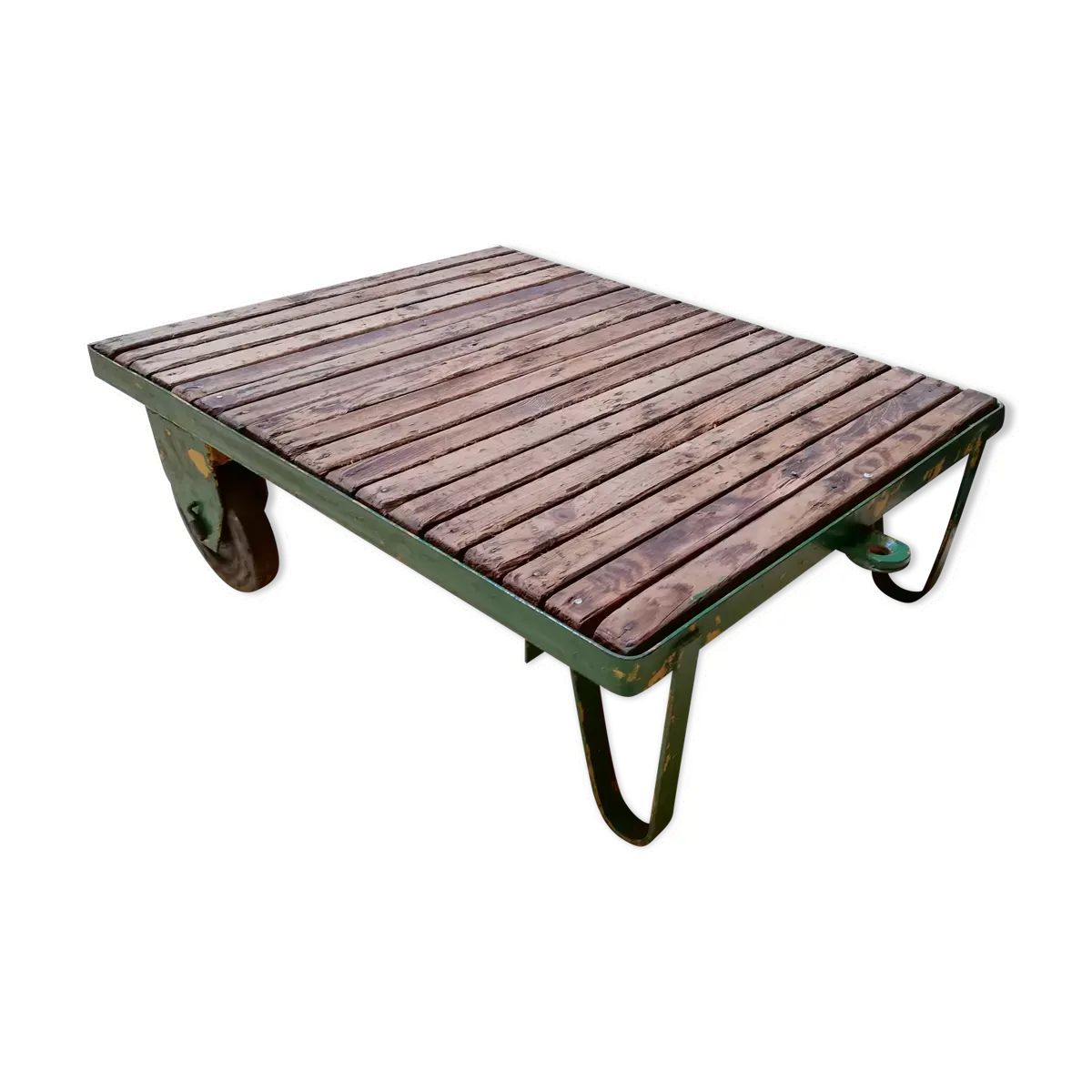 Table basse, chariot industriel