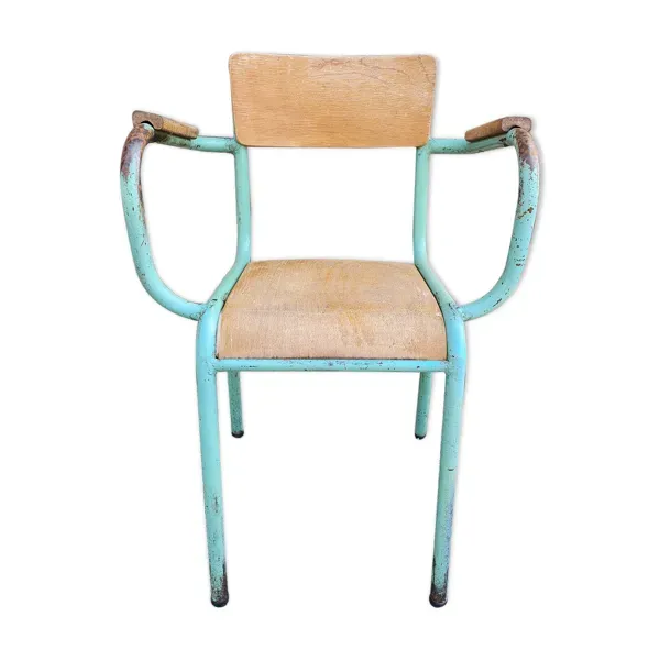 Fauteuil accoudoir internat instituteur vintage années 50