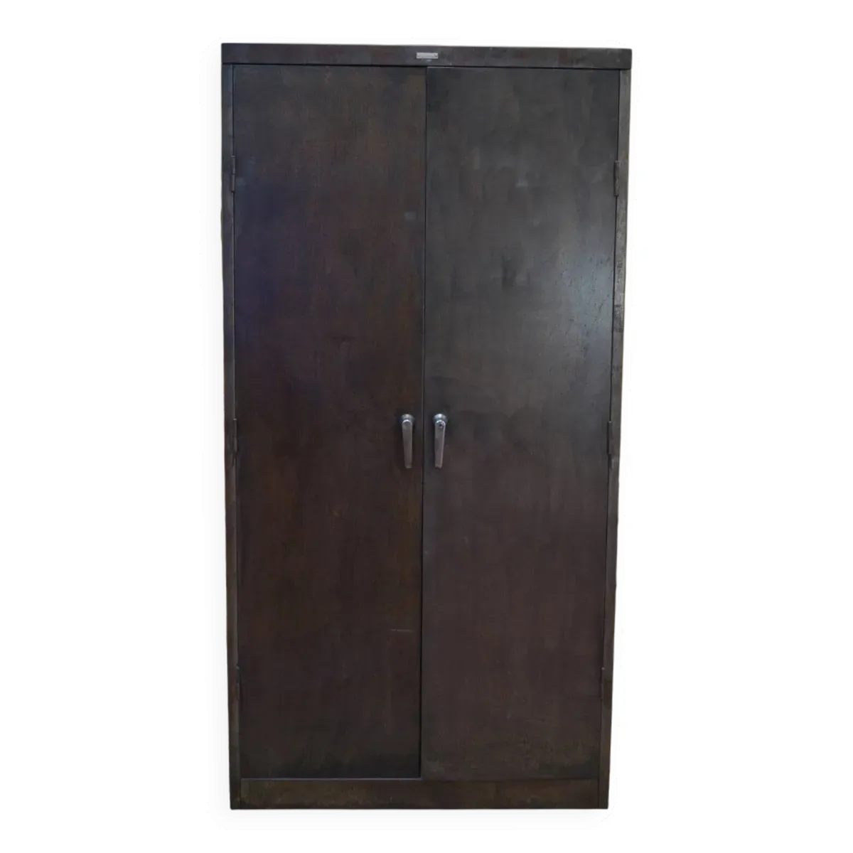 Armoire industrielle en métal à 2 portes 1960