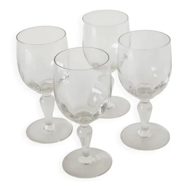 Lot de 4 verres à vin en cristal, 1930