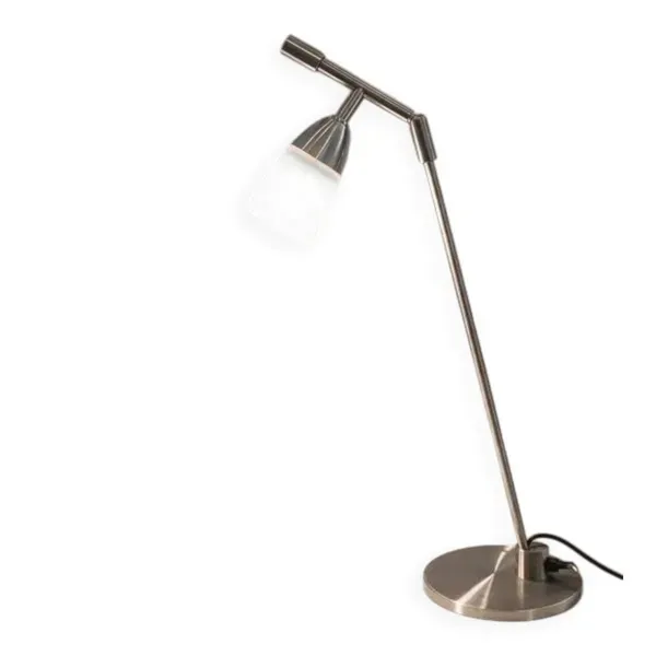 Lampe articulée en métal et verre dépoli vintage année 70