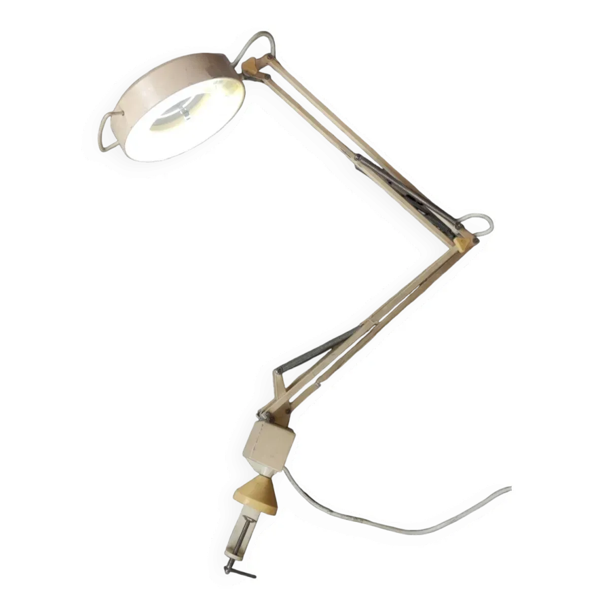 Grande lampe articulée loupe d atelier architecte vintage