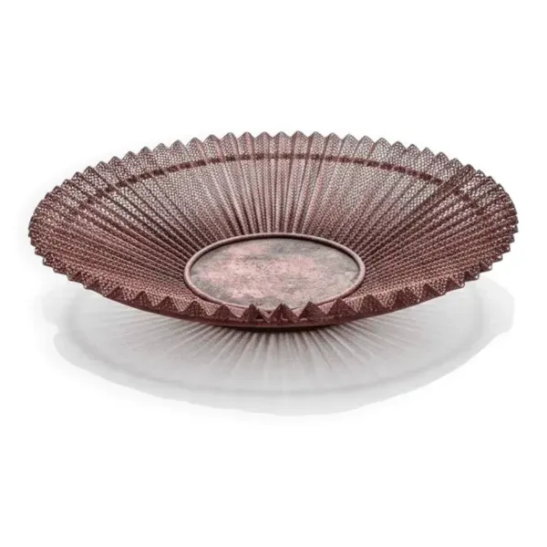 Mathieu Matégot, coupe à fruits de 1953 en métal perforé laqué rouge