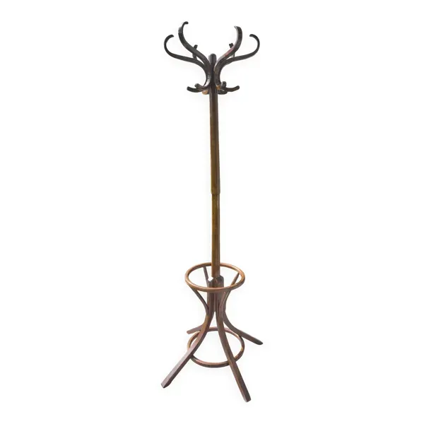 portemanteau perroquet, en bois de teinte foncée
