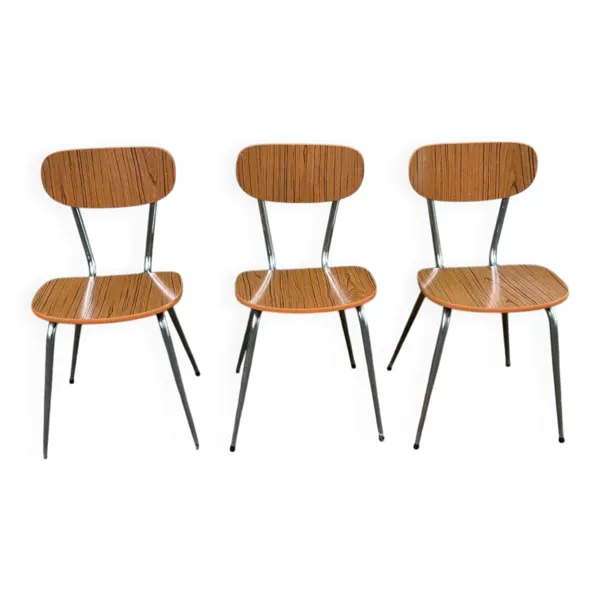 3 chaises en formica Mid-Century Modern des années 1950