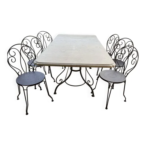 Ensemble table+6 chaises