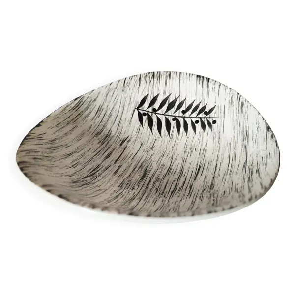 Vintage french 1960s stalins tolede - toledo dessert bowls black olive leaf