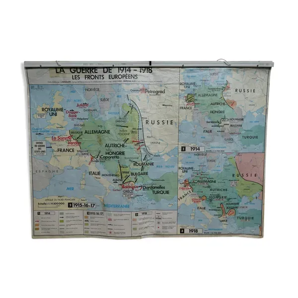 Carte d'école vintage MDI La guerre de 1914-1918