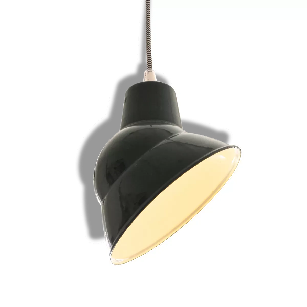 Suspension Industrielle en metal emaille 1950