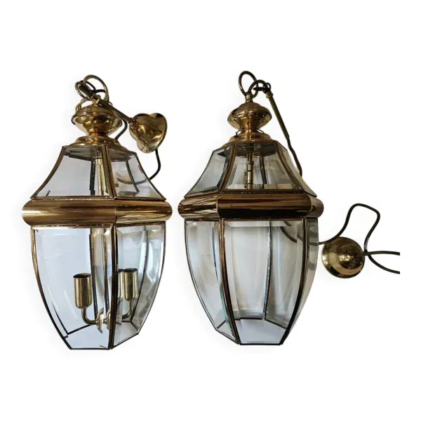 2 luminaires forme lanterne - suspension- lustre