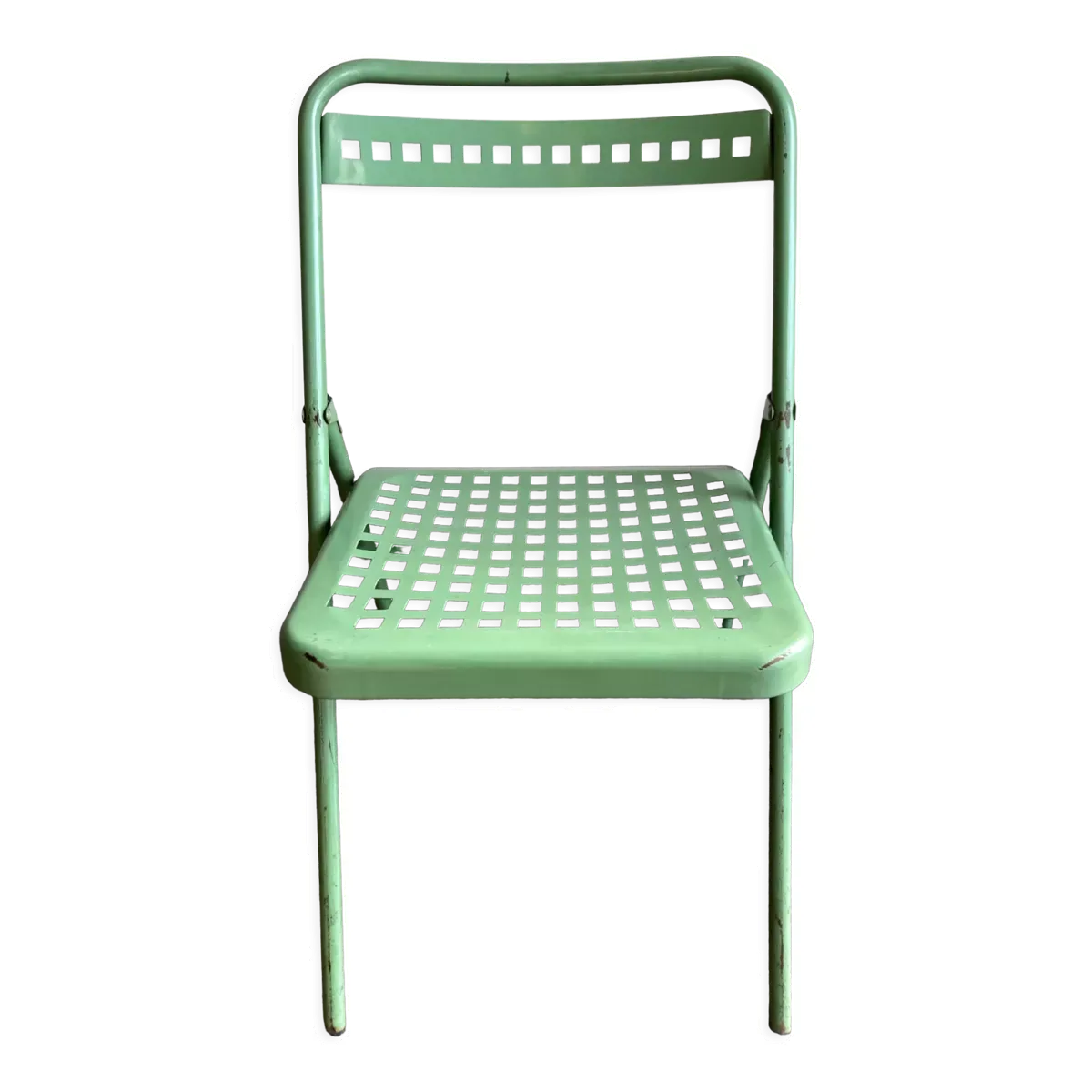 Chaise de jardin en tôle perforée 1950