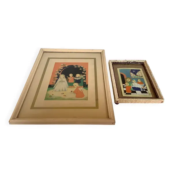 Duo de cadres illustrations religieuses